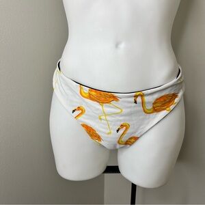 Reversible Flamingo Black & White Stripes Bikini Bottoms